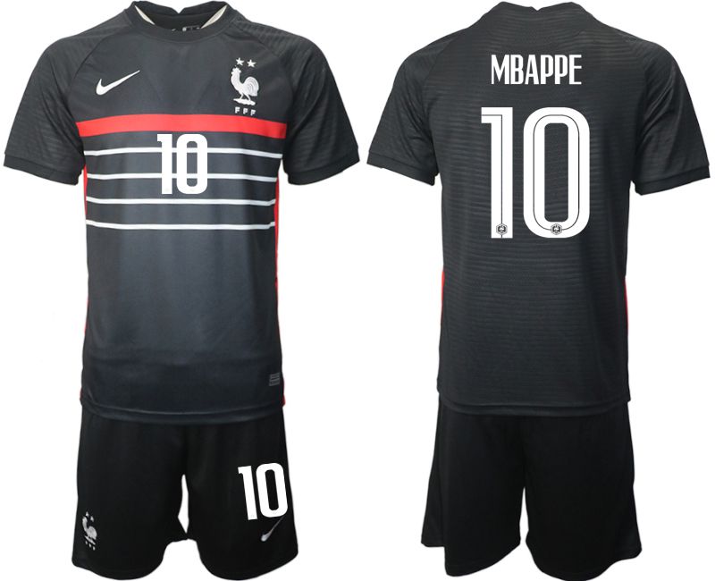 Cheap Men 2022 World Cup National Team France home black 10 Soccer Jerseys